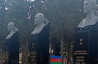 Rusiyanın vurduğu təyyarə nəticəsində həlak olan üç ekipaj üzvünə büst qoyulub - FOTO 