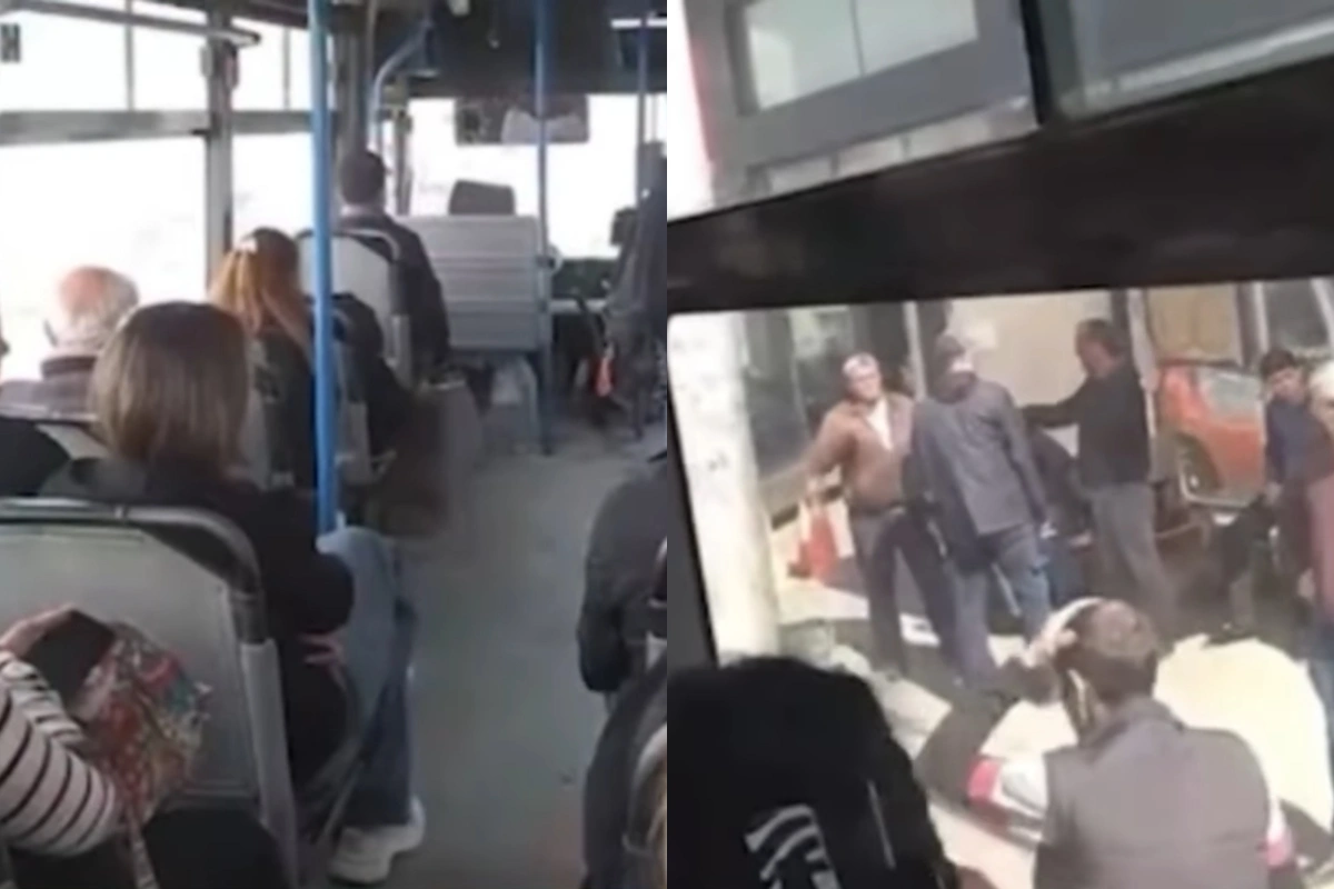 Sürücü avtobusu yolun ortasında saxlayıb siqaret çəkdi - VİDEO