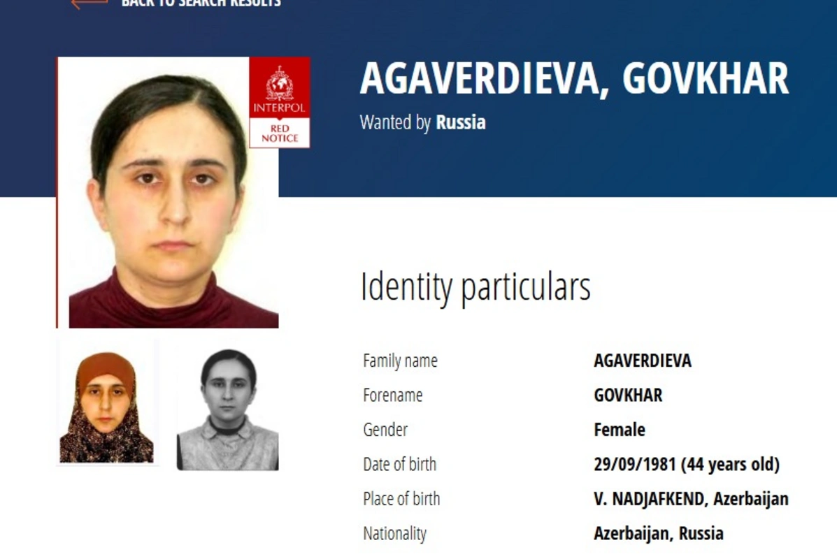 Azərbaycanlı qadın beynəlxalq axtarışa verildi