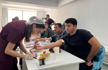 Laçında könüllü qanvermə aksiyası keçirildi - FOTOLAR