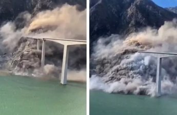 Çində yeni açılmış körpü uçdu - ANBAAN VİDEO