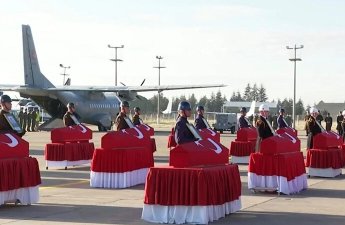 Təyyarə qəzasında şəhid olan hərbçilərlə Ankarada vida mərasimi keçirilir