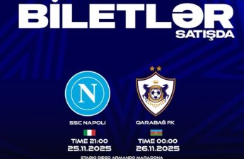 “Napoli” - “Qarabağ” oyununa getmək istəyənlərin NƏZƏRİNƏ!