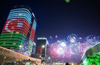 Daşkənd Azərbaycan bayrağının rənglərində İŞIQLANDIRILDI