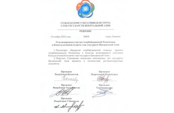 Azərbaycan Mərkəzi Asiya Dövlət Başçılarının Məşvərət Görüşünün tamhüquqlu iştirakçısı olub