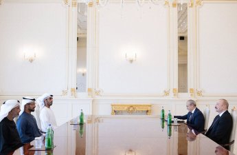 İlham Əliyev Birləşmiş Ərəb Əmirliklərinin bir sıra şirkətlərinin rəhbərlərini qəbul etdi - FOTO