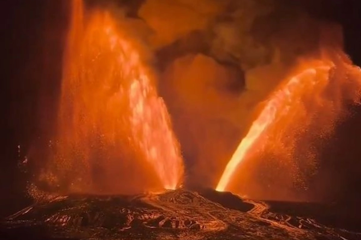 Kilauea vulkanında NADİR HADİSƏ - VİDEO