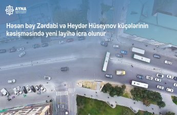 Zərdabi və Heydər Hüseynov küçələrinin kəsişməsində yeni layihə icra olunur