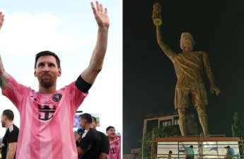 Messi üçün 21 metrlik heykəl ucaldıldı - FOTO