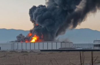 В Турции произошёл сильный пожар на фабрике