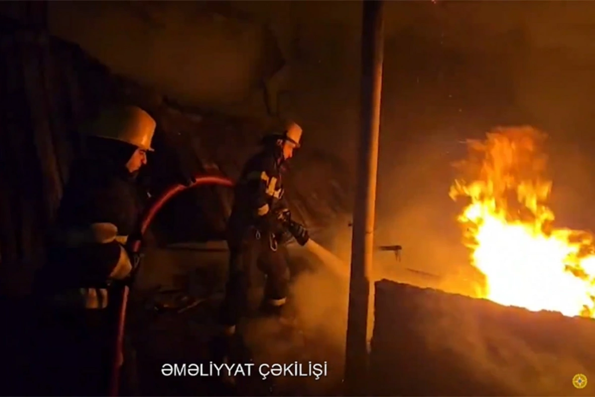 Maştağada obyektdə güclü yanğın olub - VİDEO