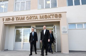 Здание полной средней школы №1 в поселке Кяркиджахан сдано в пользование после капремонта