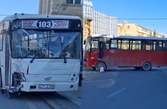 Bakıda zəncirvari qəzada 3 avtobus toqquşdu
