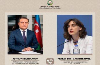 Ceyhun Bayramov gürcüstanlı həmkarı ilə iki ölkə arasında dostluq münasibətlərinin cari vəziyyətini müzakirə edib