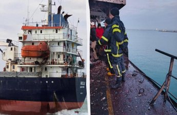 Rusiyanın Odessada iki mülki gəmini vurması nəticəsində bir dənizçi həlak olub