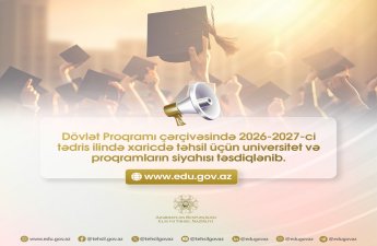 Dövlət Proqramı ilə xaricdə təhsil üzrə universitet və proqramların siyahısı təsdiqlənib