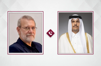 Laricani Qətərin Baş naziri ilə etiraz aksiyalarını müzakirə edib