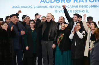 Ильхам Алиев поделился публикацией о встрече с жителями Агдере