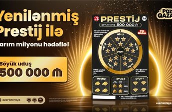 Yenilənmiş “Prestij” lotereyasında yarım milyon uduş sahibini gözləyir