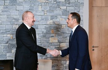 Президент Ильхам Алиев встретился в Давосе с премьер-министром Катара-ФОТО