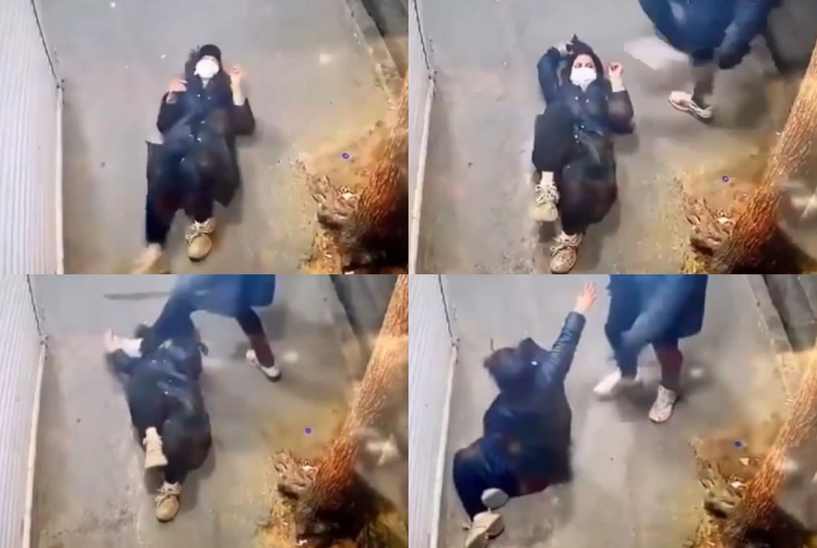 İranda küçədə qadın etirazçıya hücumun GÖRÜNTÜLƏRİ YAYILDI