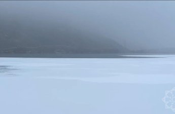 Arpaçay su anbarının səthi dondu - FOTOLAR