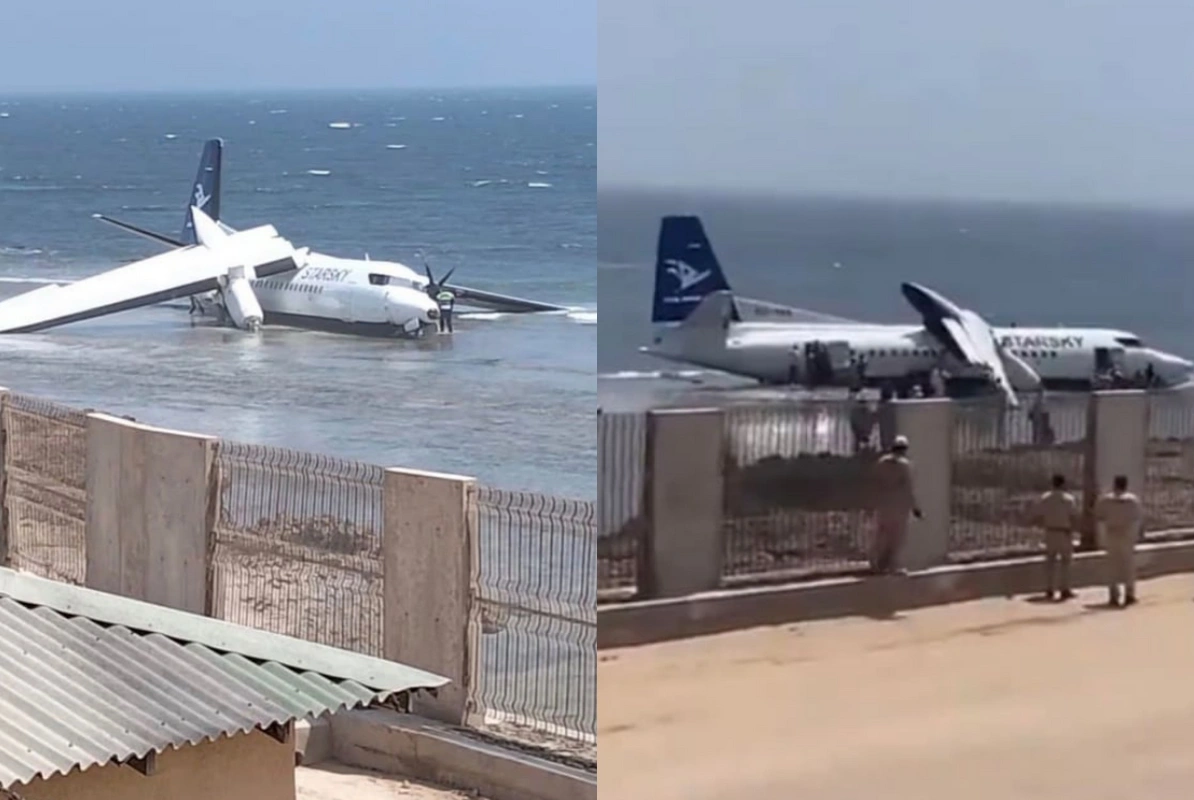 Somalidə təyyarə dənizə düşdü: Sərnişinlərin hamısı sağ qaldı