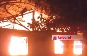 Tərtərin kəndində ev yandı - FOTO