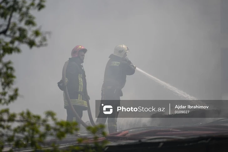 В Евлахском районе произошёл пожар на открытой местности
