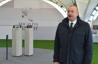 İlham Əliyev Xocalı Soyqırımı Memorialının açılışında iştirak etdi