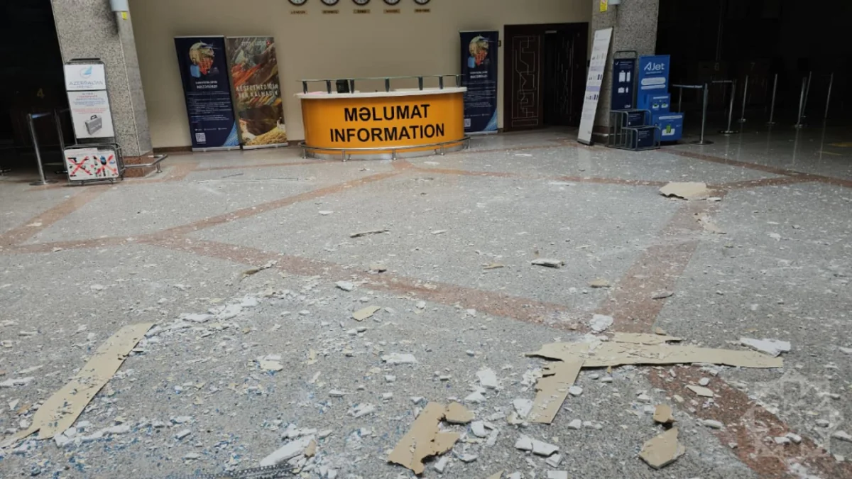 İranın dron hücumundan sonra Naxçıvan aeroportu - FOTO/VİDEO