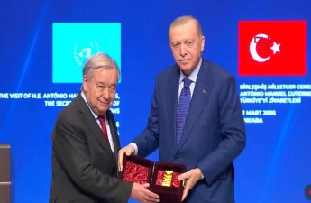 Ərdoğan Quterreşi “Atatürk Beynəlxalq Sülh Mükafatı” ilə təltif edib - VİDEO