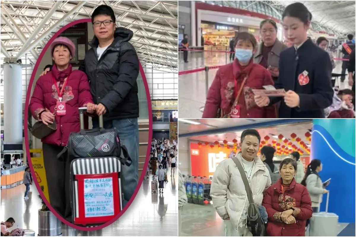 Китаец подготовил тещу к первому полету: он разместил на чемодане QR-код и просьбу о помощи-ФОТО