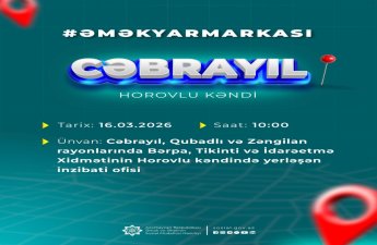 Cəbrayılın Horovlu kəndində əmək yarmarkası keçiriləcək