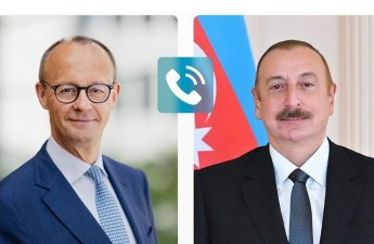 İlham Əliyev Almaniya Kansleri ilə Yaxın Şərqi müzakirə etdi