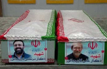 Laricani və oğlunun tabutu televiziya ilə nümayiş etdirilir