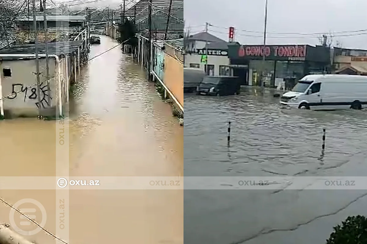 В Баку и на Абшероне из-за дождя затопило улицы - ОБНОВЛЕНО-ВИДЕО