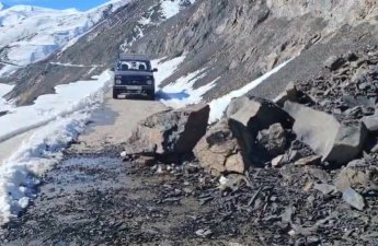 На дороге в село Хыналыг произошел обвал