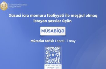 Xüsusi icra məmuru fəaliyyəti ilə məşğul olmaq istəyənlər üçün müsabiqə elan edilib