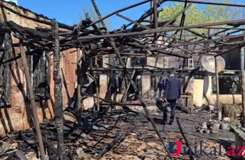 Masallıda dəhşət: Baba və nəvəsi yanaraq öldü - FOTOLAR