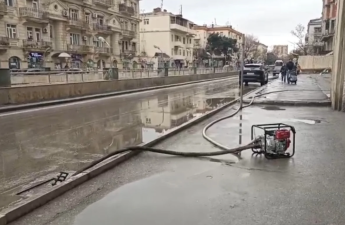 Bakı və Abşeronda toplanan yağış suları kənarlaşdırılır