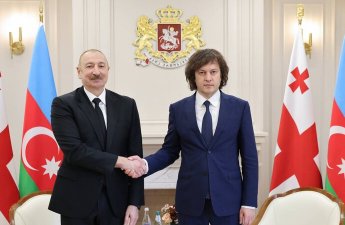 İlham Əliyevin İrakli Kobaxidze ilə təkbətək görüşü oldu - FOTO