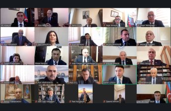 Hüquq siyasəti və dövlət quruculuğu komitəsinin İnsan hüquqları komitəsi ilə birgə videokonfrans formatında iclası keçirilib - FOTO