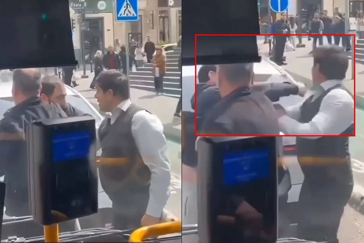 Avtobus sürücüsünü yumruqla vuran şəxs saxlanıldı - VİDEO