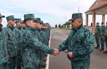Hərbi xidməti başa vuran sərhədçi əsgərlər evlərinə yola salınıb - FOTO