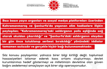 DMM: Kahramanmaraş və Şanlıurfadakı insidentlərlə bağlı dezinformasiyalar yayılır - FOTO