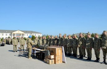 Hərbi vəzifəlilərlə təlim toplanışı başlayıb - FOTO