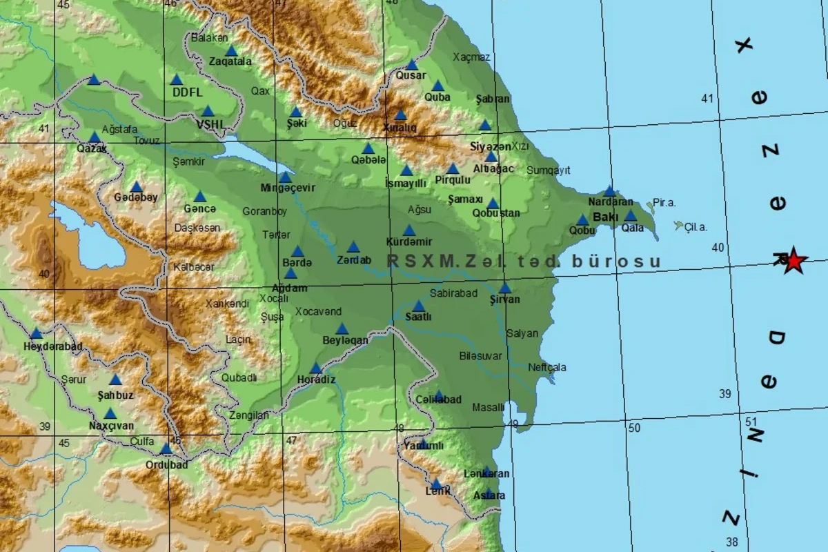 Xəzər dənizində 4,2 maqnitudalı zəlzələ baş verib