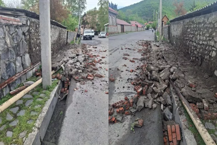 Qaxda divar aşdı, 4 kənd qazsız qaldı - FOTO