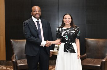 Leyla Əliyeva Esvatini Kralı III Msvatini ilə görüşüb - FOTO